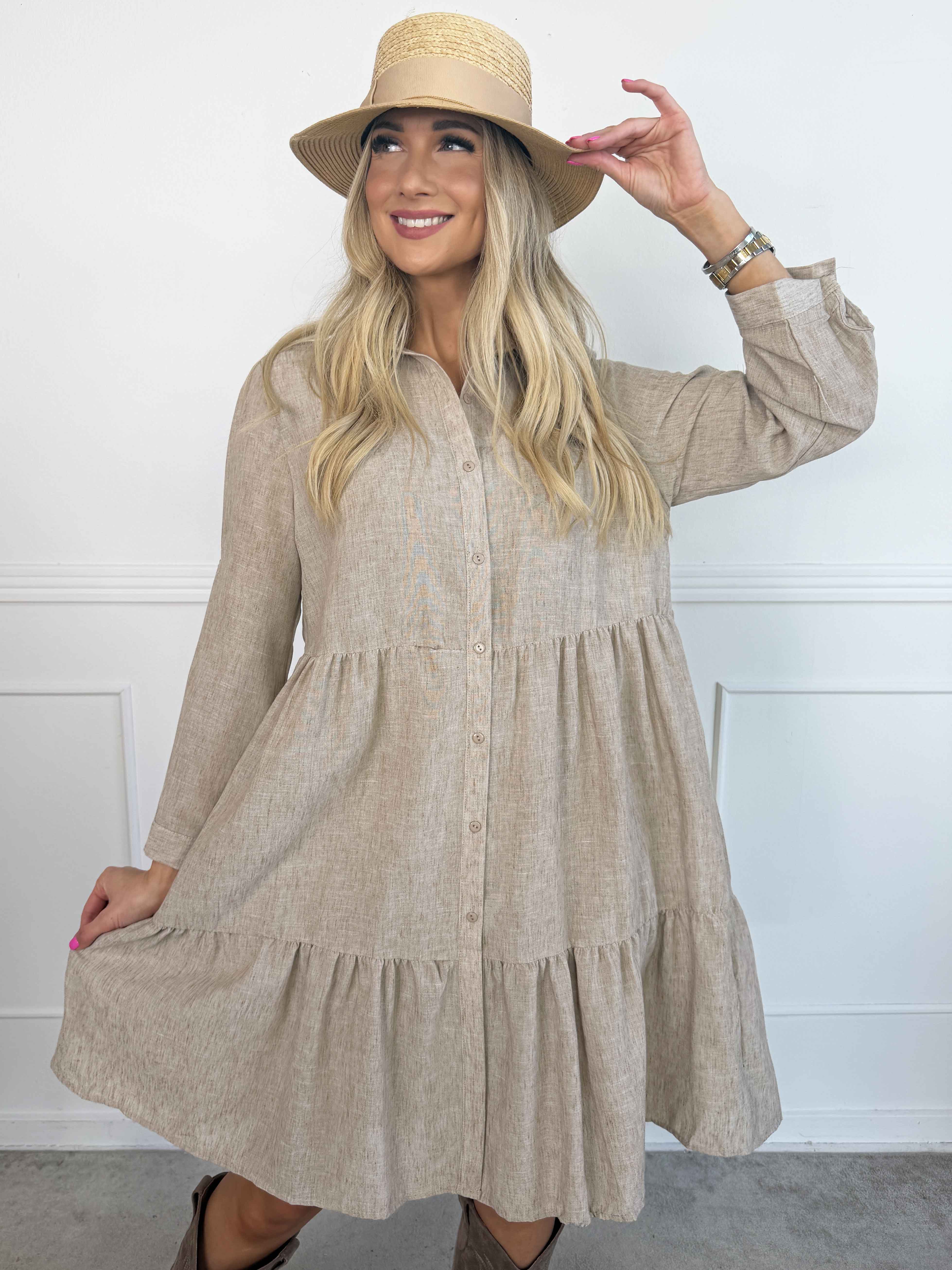 Emma - Skjortklänning i lager-på-lager-look